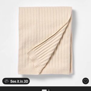 Threshold 50"x60" Casual Mixed Rib Throw Blanket Beige